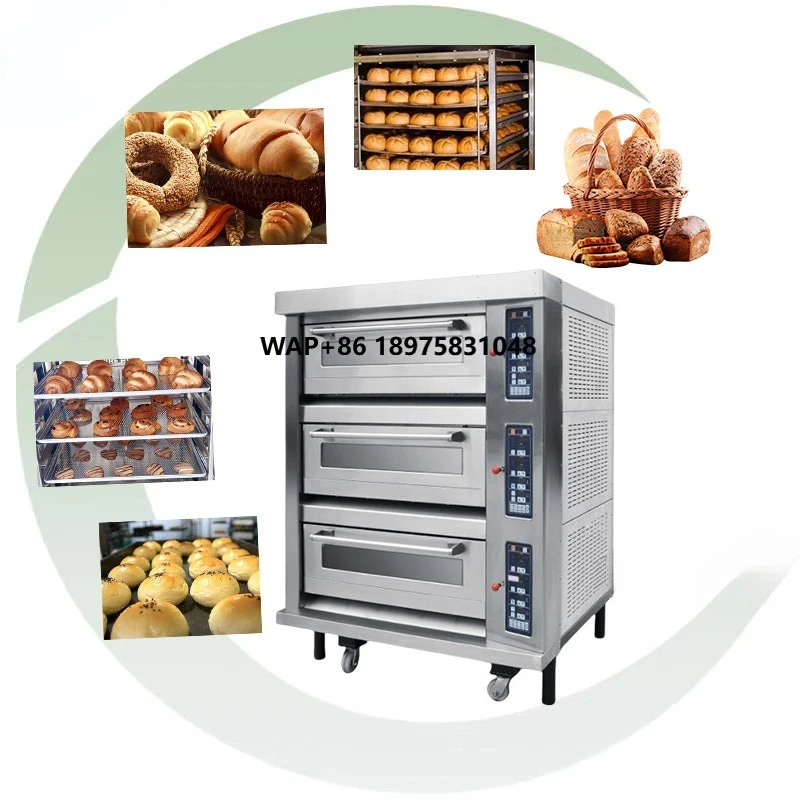 

3 Tray Commercial Pastry Cake Oven Industrial Baker Electric Kitchen Bread Pizza Baking Steel Bearings