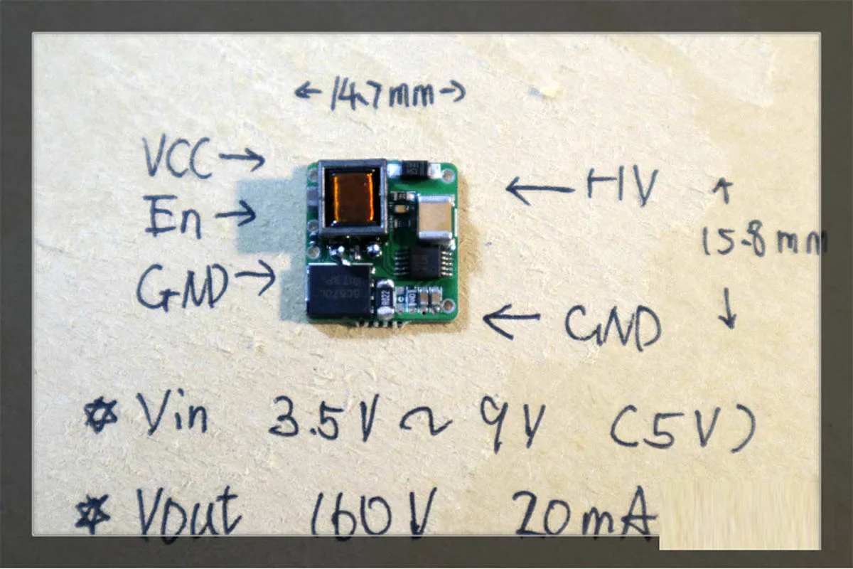 High Voltage DC 3V-9V USB to 160V 170V boost Power Supply converter Module For Nixie Glow clock Tube Magic Eye 3.7V 3.2V