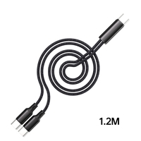 Double Headed Type-C Cable Y-Splitter Charging Cord Wire 2Port USB C Male to Male Connector Charger Wire for Smartphones Tablets