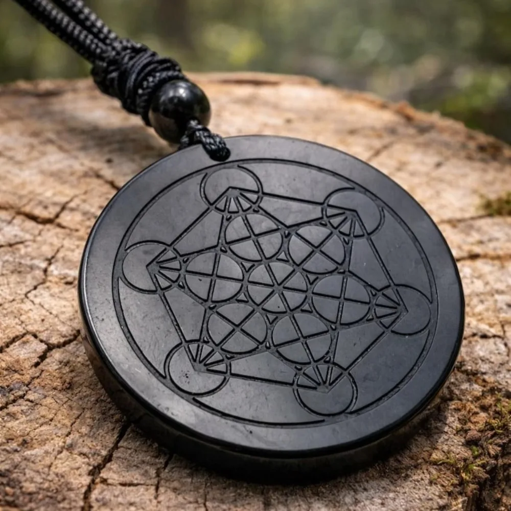 Collier en Shungite Minérale, Plaques de Cristal, Autocollants de Protection Anti-Radiation, Minéraux, Autocollant Anti-Radiation à Motif 3D