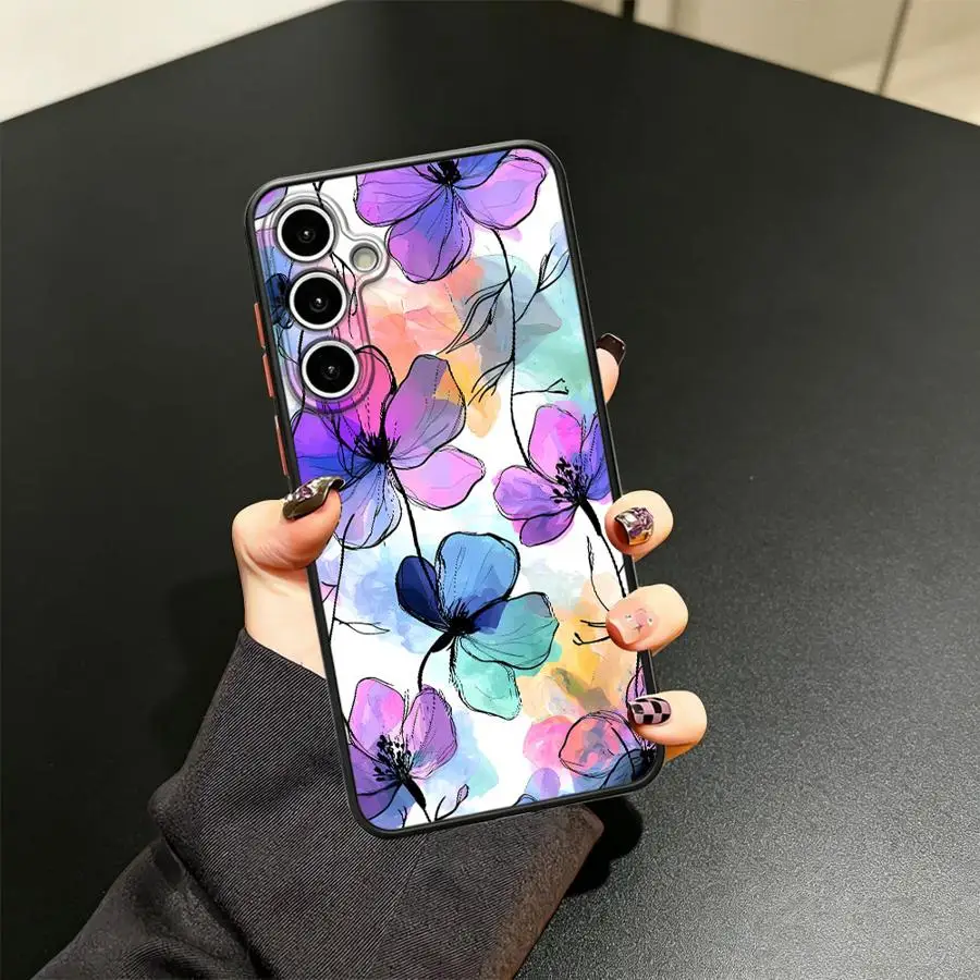 Watercolor Flower Phone Cover Case for Samsung Galaxy A53 A52S A72 A16 A15 A14 A23 A56 A55 A17 A52 A34 A36 A35 A73 A33 A54
