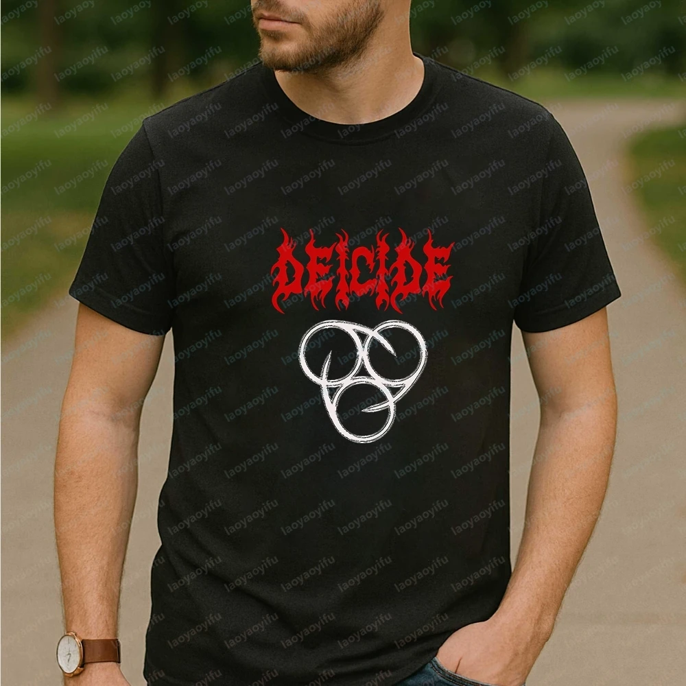 Men's T-shirts and Tank Tops. Deicide Band. Summer Short-sleeved Shirts for Men and Women. Comfortable T-shirts.