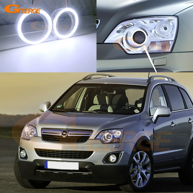 Per Opel Vauxhall Antara 2007 2008 2009 2011 2012 2013 2014 2015 Faro allo xeno Ultra luminoso COB Led Angel Eyes Kit Halo Anelli