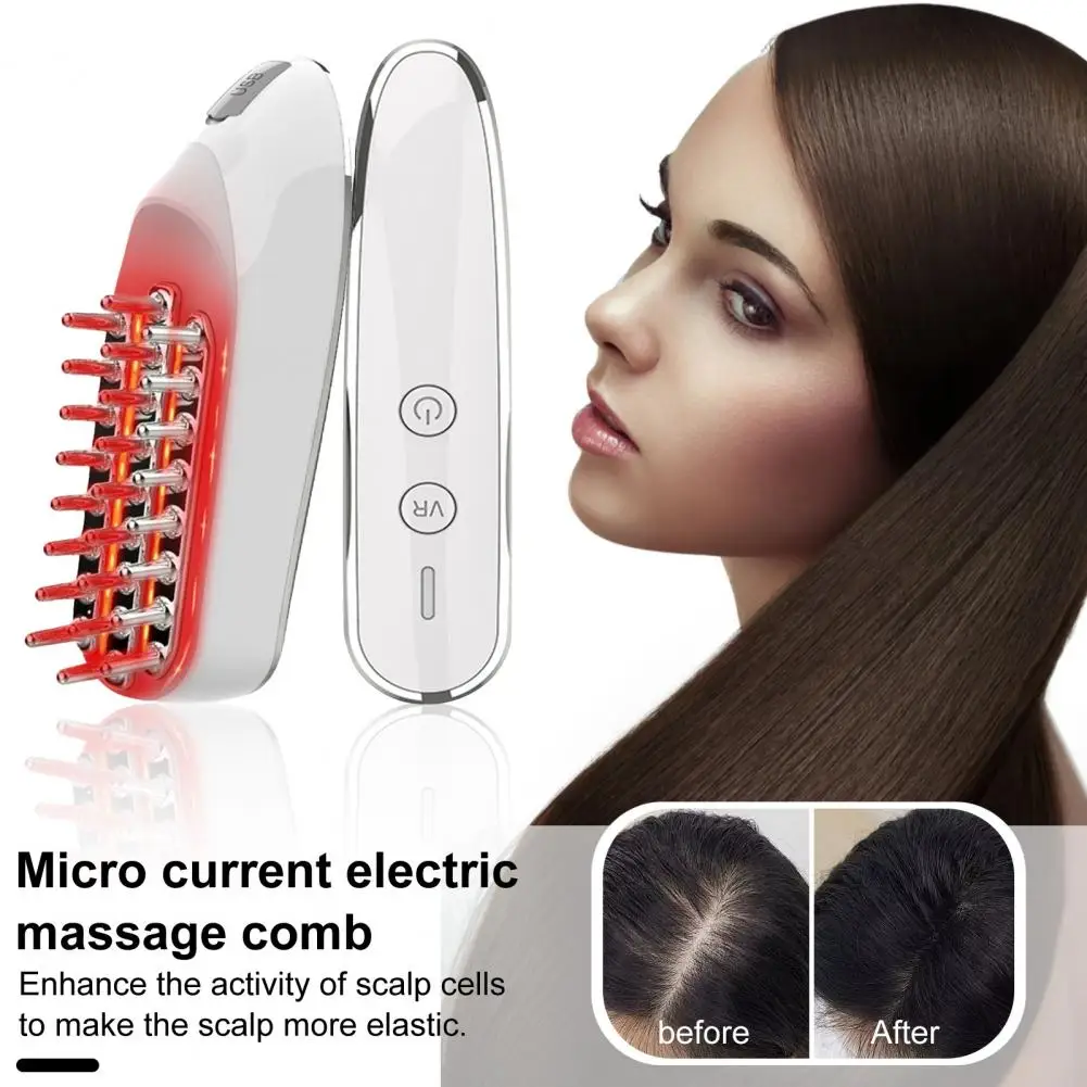 Microcurrent Scalp Massager Electric Scalp Massage Brush Head Scratcher Electric Hair Oil Applicator Multi-Functional Care Comb