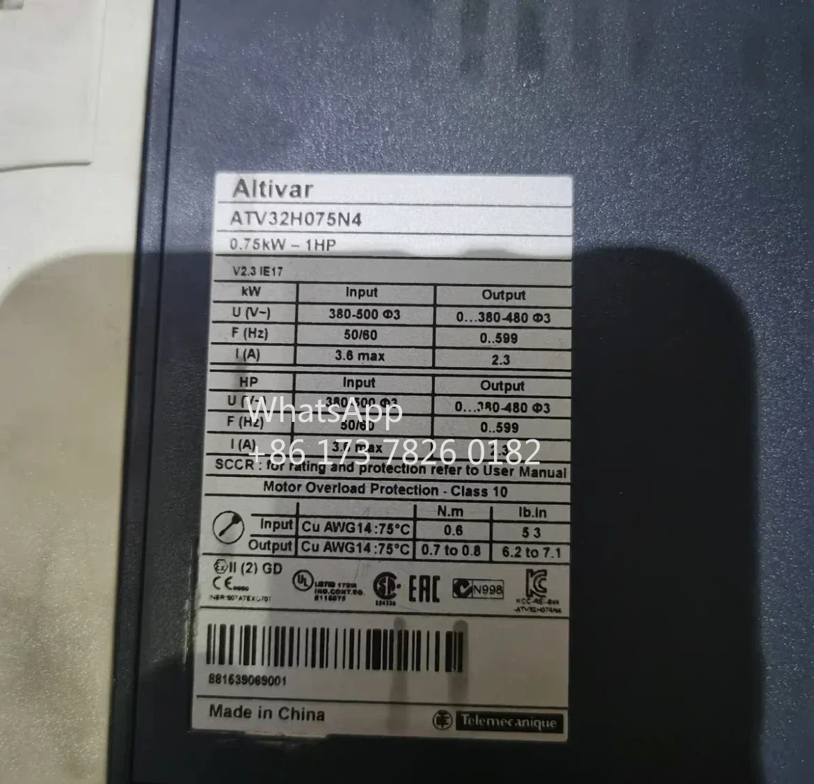 Inversor usado ATV32HU11N4 prueba OK