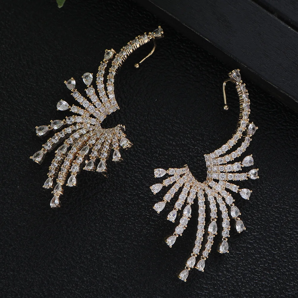 Luxury and exaggerate Earring for Woman  zircon Heavy Industry High Quality Earrings bride wedding Party 2024 New Jewelry Gift