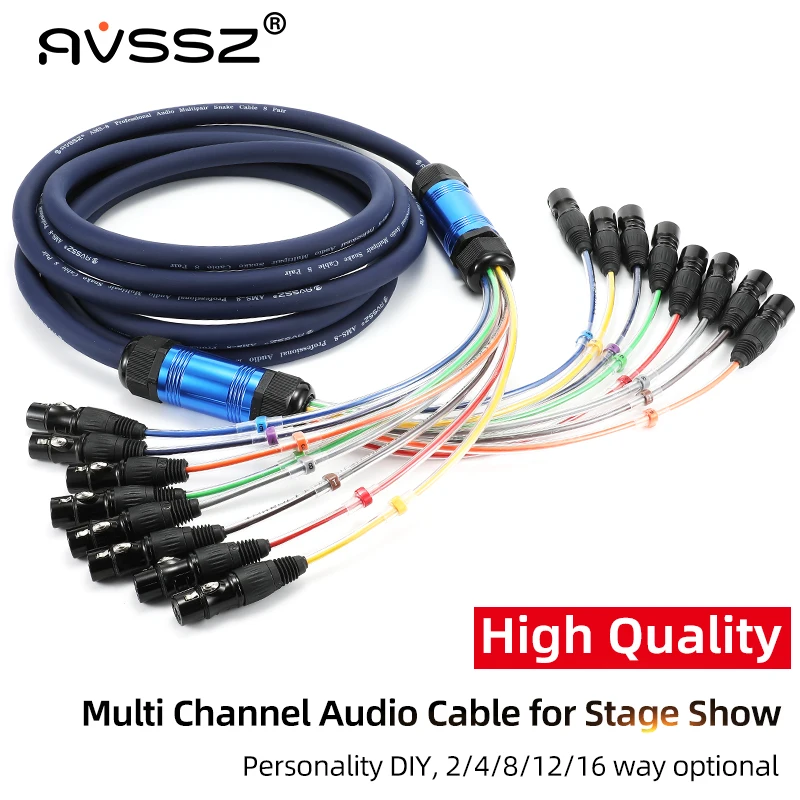 Manual Welding XLR Snake Cable 2 4 8 12 16 Channels Female to Male Multi-channel Stage Mobile Mixer Microphone Audio Signal Line