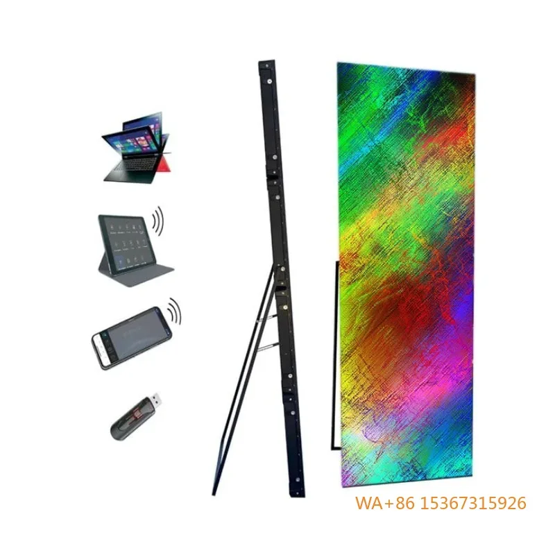 

P1.25-P1.86 Portable Indoor Smart LED Advertising Poster Lightweight Display