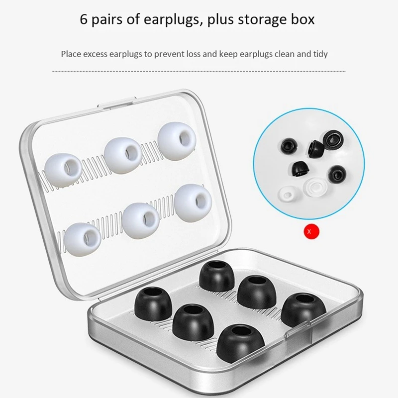 Ear Tips Replacement Silicon Ear Buds Tips with Portable Storage Box for AirPods Pro 12 Pieces