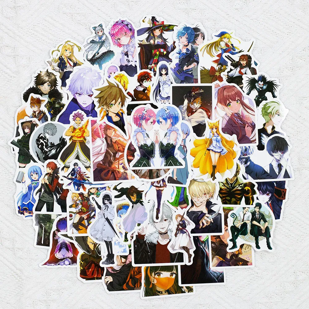 10/30/50pcs Mixed Anime Cartoon Stickers Tokyo Ghoul Death Note Cool Manga Graffiti Decals Sticker for Water Bottle Phone Laptop