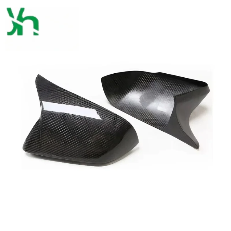 ل 2014 + فورد موستانج مرآة الرؤية الخلفية غطاء ألياف الكربون الجانب مرآة قذيفة الإطار ملصق ألياف الكربون الوفير نوع