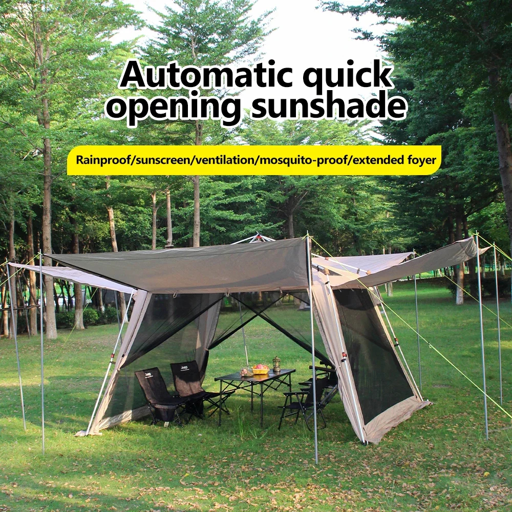 4 Season Hot Tent  with Aluminum Poles All Weather Outdoor with Stove Jack Family Camping Large Waterproof Windproof Sun Shelter