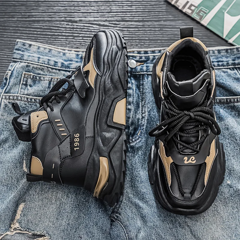 

Men's Vulcanized Shoes Luxury Sneakers Harajuku Chunky Sneakers Autumn Running Footwear Male High Fashion Zapatos Hombre