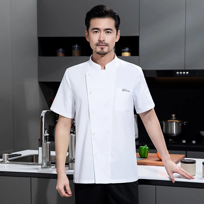 Chef Clothes Men Server Uniforms Ventilation Bakery Cafe Waiter Workwear Cook Jacket Food Service Restaurant Chef's Clothing