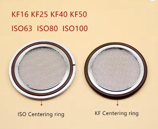 Braket Tengah Stainless Steel 304 KF16 KF25 KF40 KF50 dengan Jaring + O-ring Fluor untuk Flange Tri Clamp Vakum