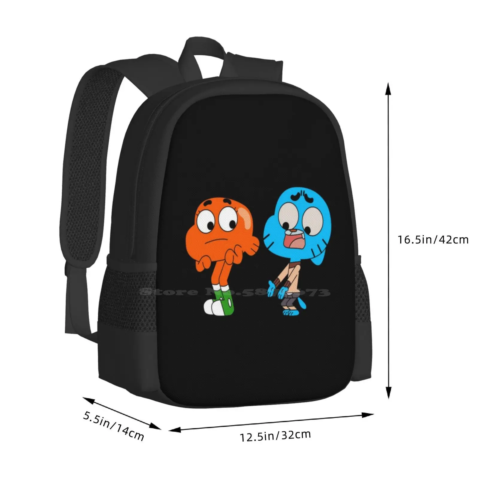 Gumball And Darwin, What The What Hot Sale Schoolbag Backpack Fashion Bags Cartoon Network What The What Gumball And Darwin