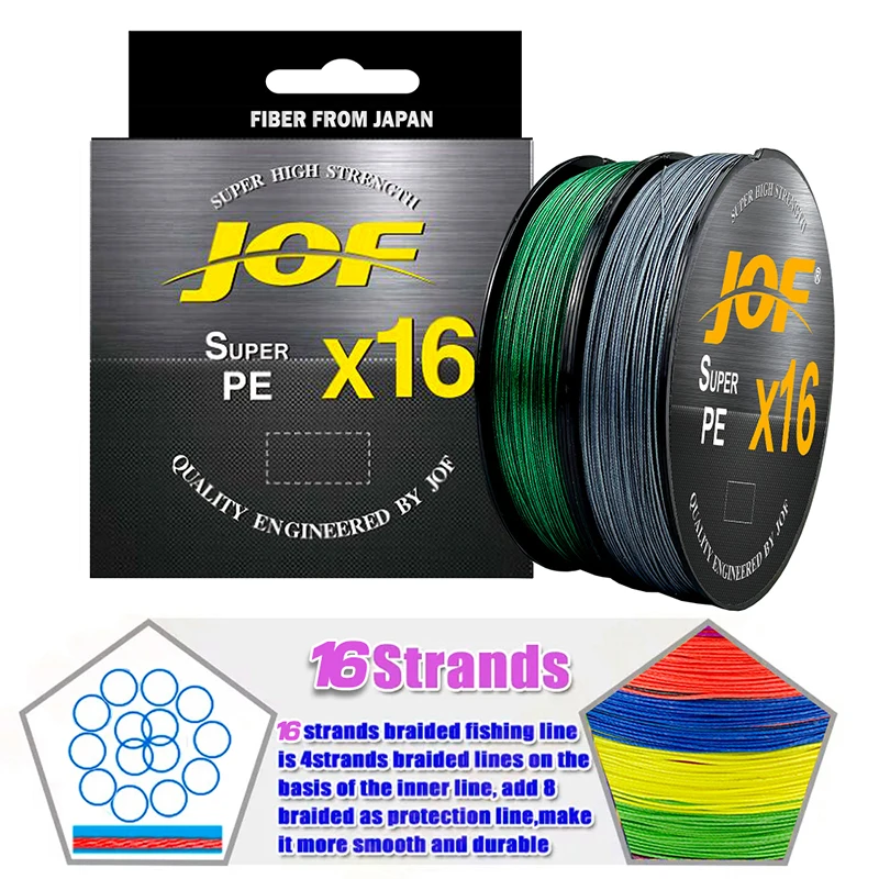 16 Strands Braided Sea Fishing Line Big Game 25-161LB Saltwater Abrasion Resistance 300M Multifilament Super PE Wire for Carp