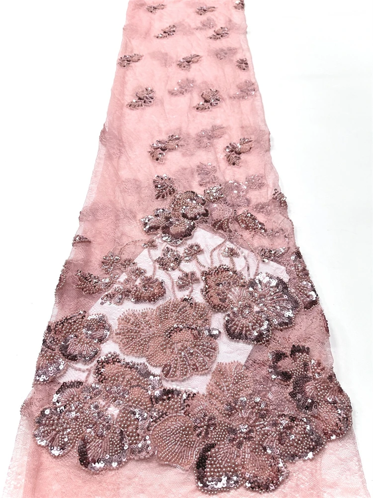 ผ้าลูกไม้ปักลายลูกปัดแบบไนจีเรีย ปี 2026 คุณภาพสูง ผ้าตาข่ายฝรั่งเศสประดับเลื่อม ผ้าทูลล์ลูกไม้แอฟริกัน สำหรับงานแต่งงานหรูหรา ผู้หญิง