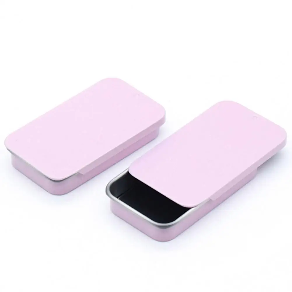 Mini Tin Box Tinplate Push Candy Pill Cases with Push Lid Container Multipurpose Rectangular Empty Hinged Tins Box Container