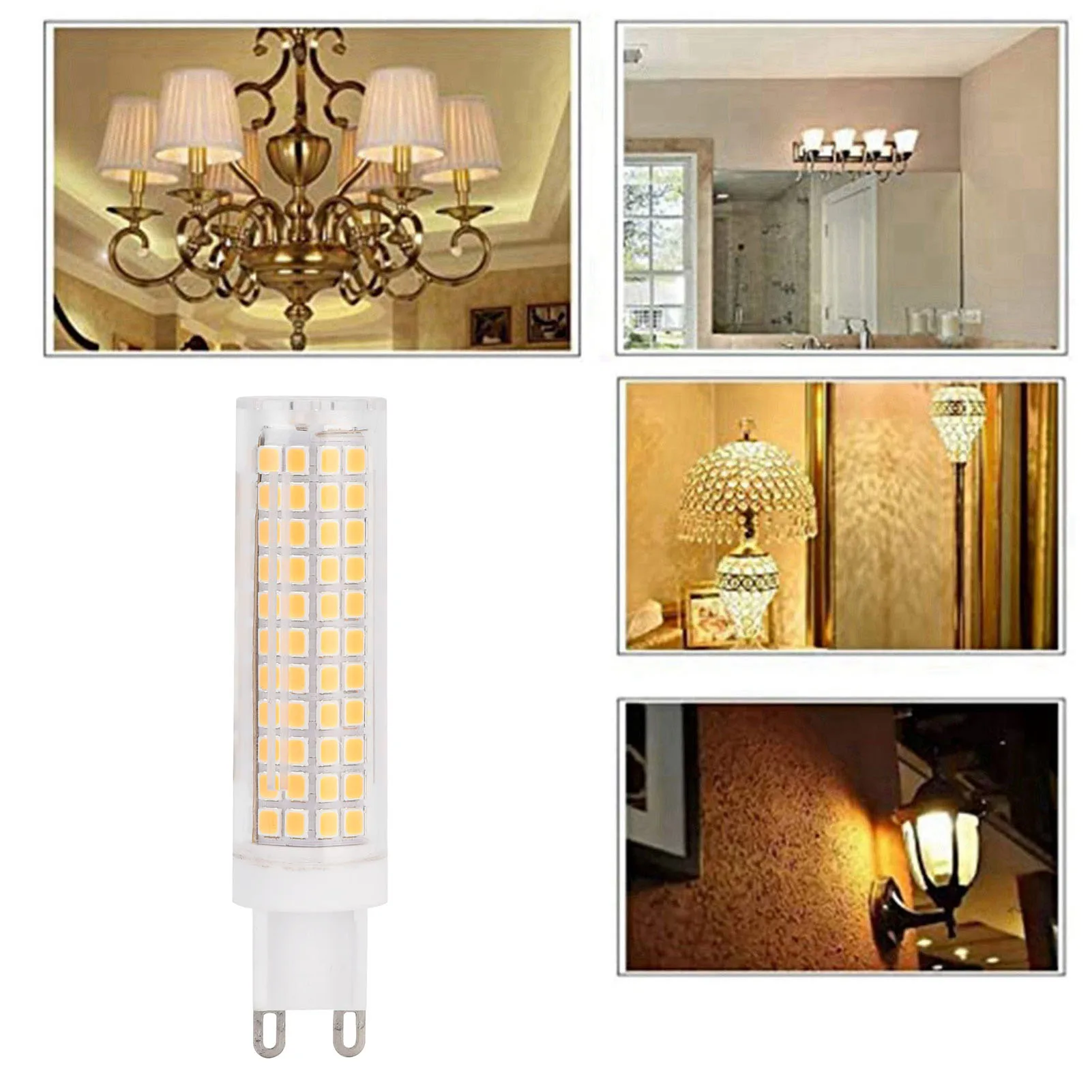 New Ceramic G9 LED Corn Bulb Flicker Free Transparent Cover LED Corn Light Warm White LED Light Bulb Home Lighting
