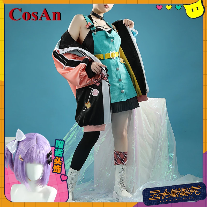 CosAn Anime Vtuber NIJISANJI Igarashi Rika Cosplay Costume Sweet Lovely Uniform Halloween Activity Party Role Play Clothing