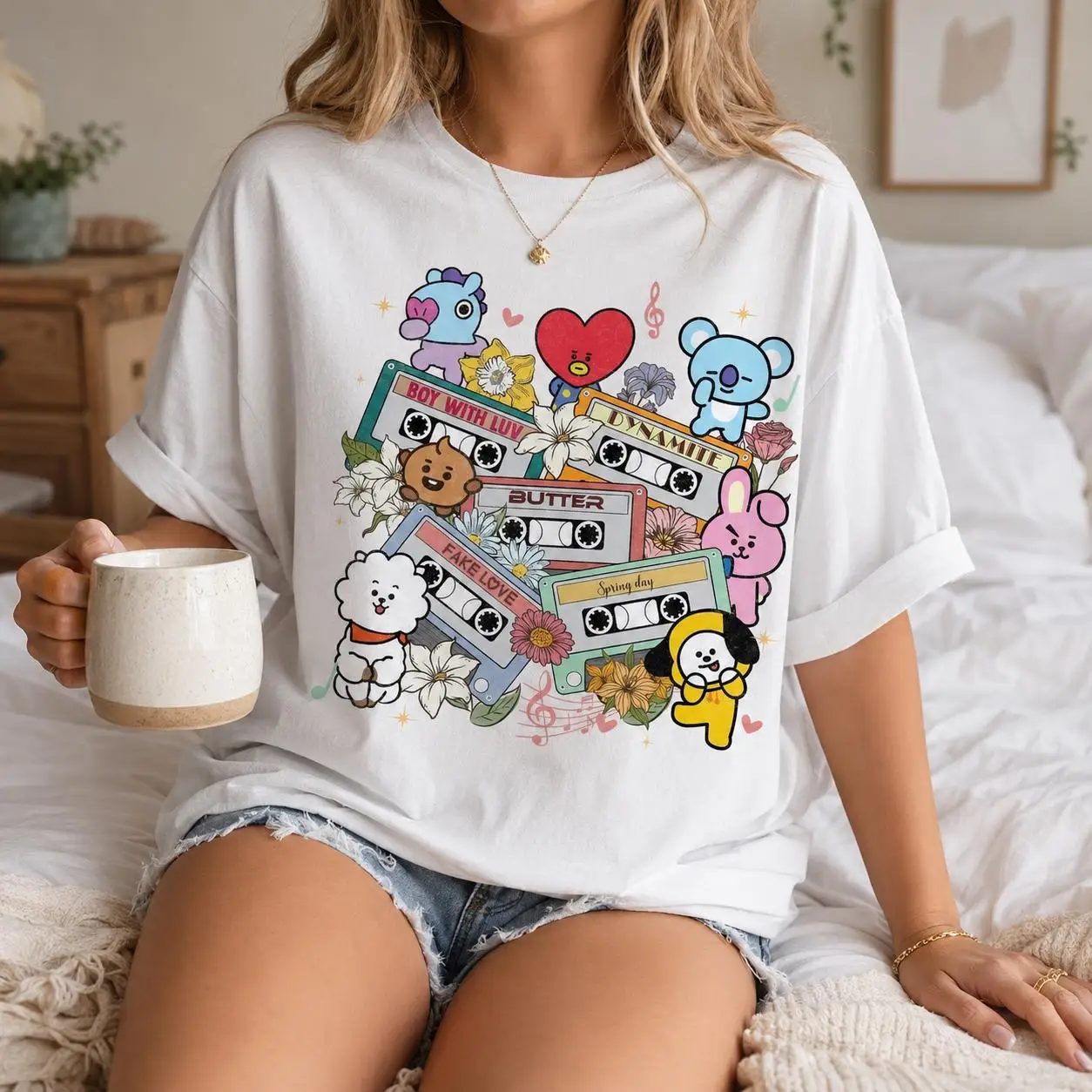 2026 New BT21 Jimin Arirang Unisex T-shirt Men Women Summer 100 Cotton Shirt Fashion High Quality Short Sleeved Top Streetwearv