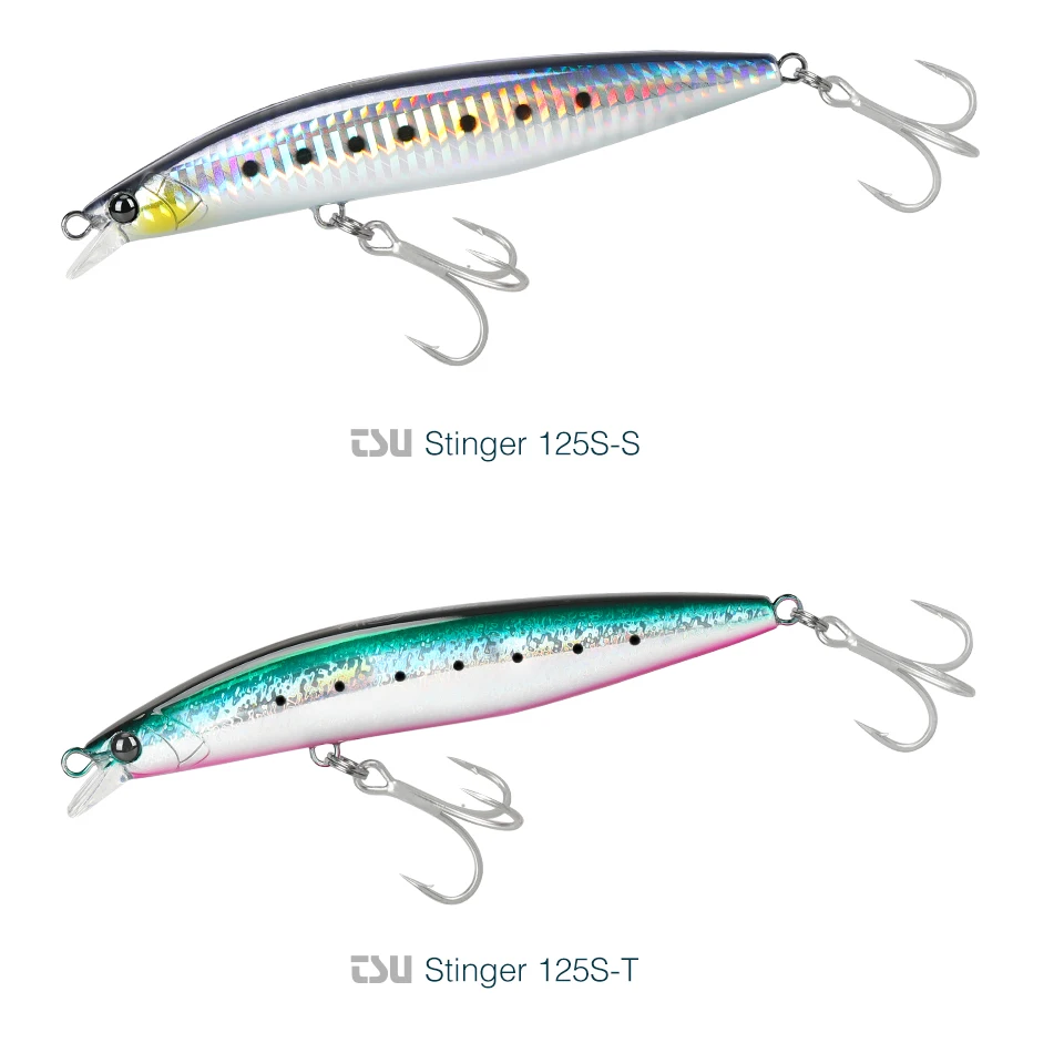 TSURINOYA High Strength Ultra-long Casting Sinking Minnow Stinger 125S 125mm 28g Saltwater Fishing Lure Artificial Hard Baits