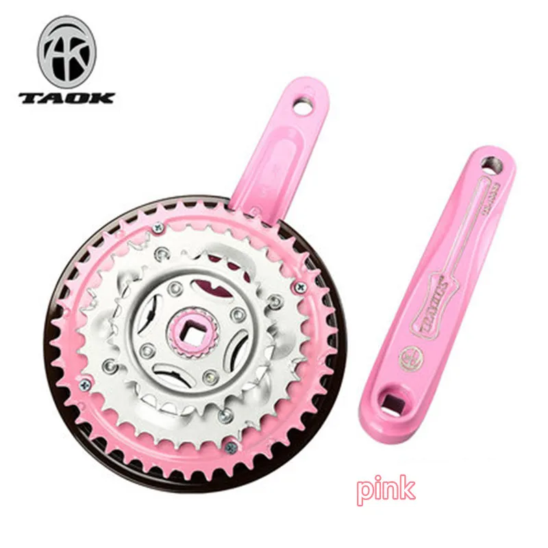 Aluminum Alloy Mountain Bike tooth Plate, Bicycle Crank, Small Wheel Diameter, 7, 8 Speed, 21, 24 Speed, Square Hole