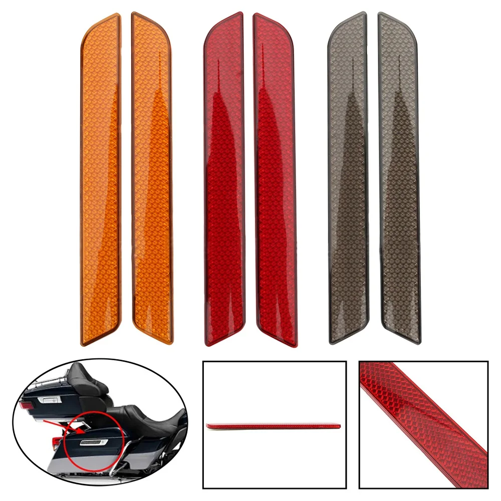 2 uds tiras reflectantes pegatinas reflectoras bolsa de sillín cubierta de bloqueo de caja lateral para Harley 2014-2020 accesorios de motocicleta Harley Touring