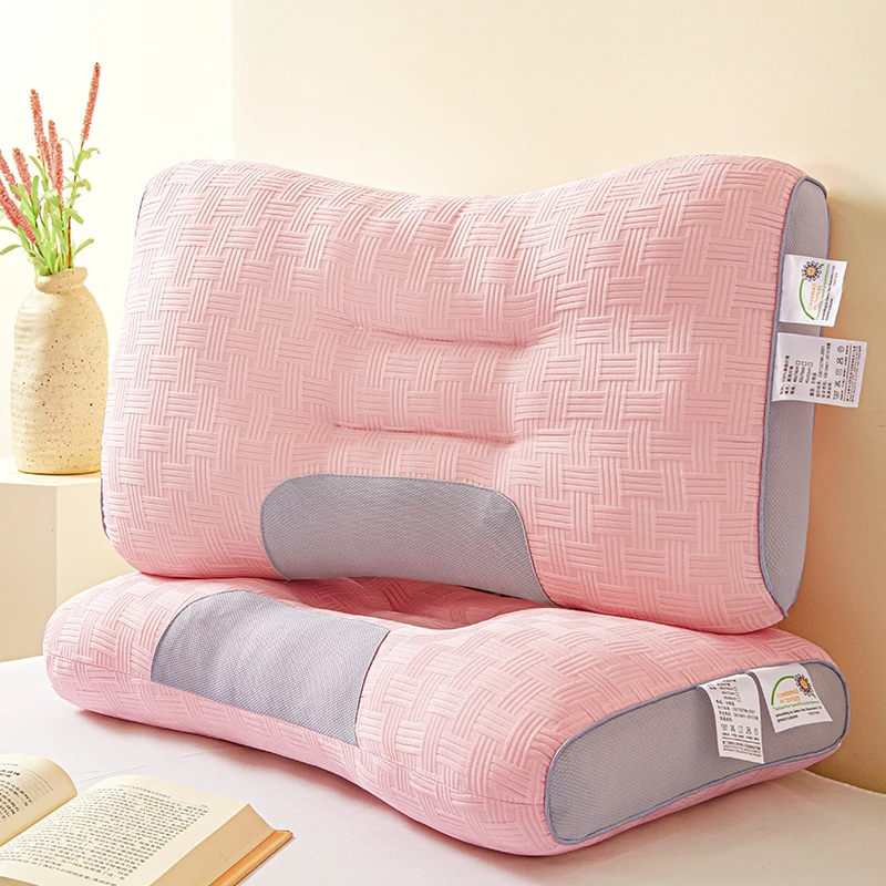 

2025 New Cloud Sensation High Support Pillow Neck Protection Adult Home Use Soft And Fluffy Pillow Core Waffle Spa Pillow