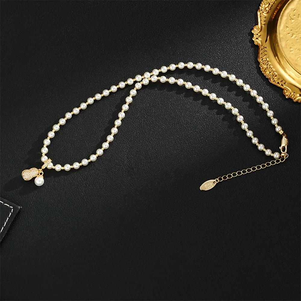Middle fashion classic peanuts with pearl pendant necklace for women‘s girl party gift jewlry whosale