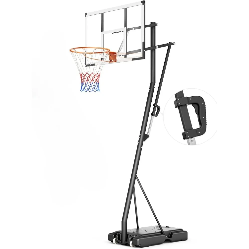 

10FT Basketball Hoop Adjustable Easily, Portable Hoops & Goals Outdoor Basketball Goal System with PC Backboard