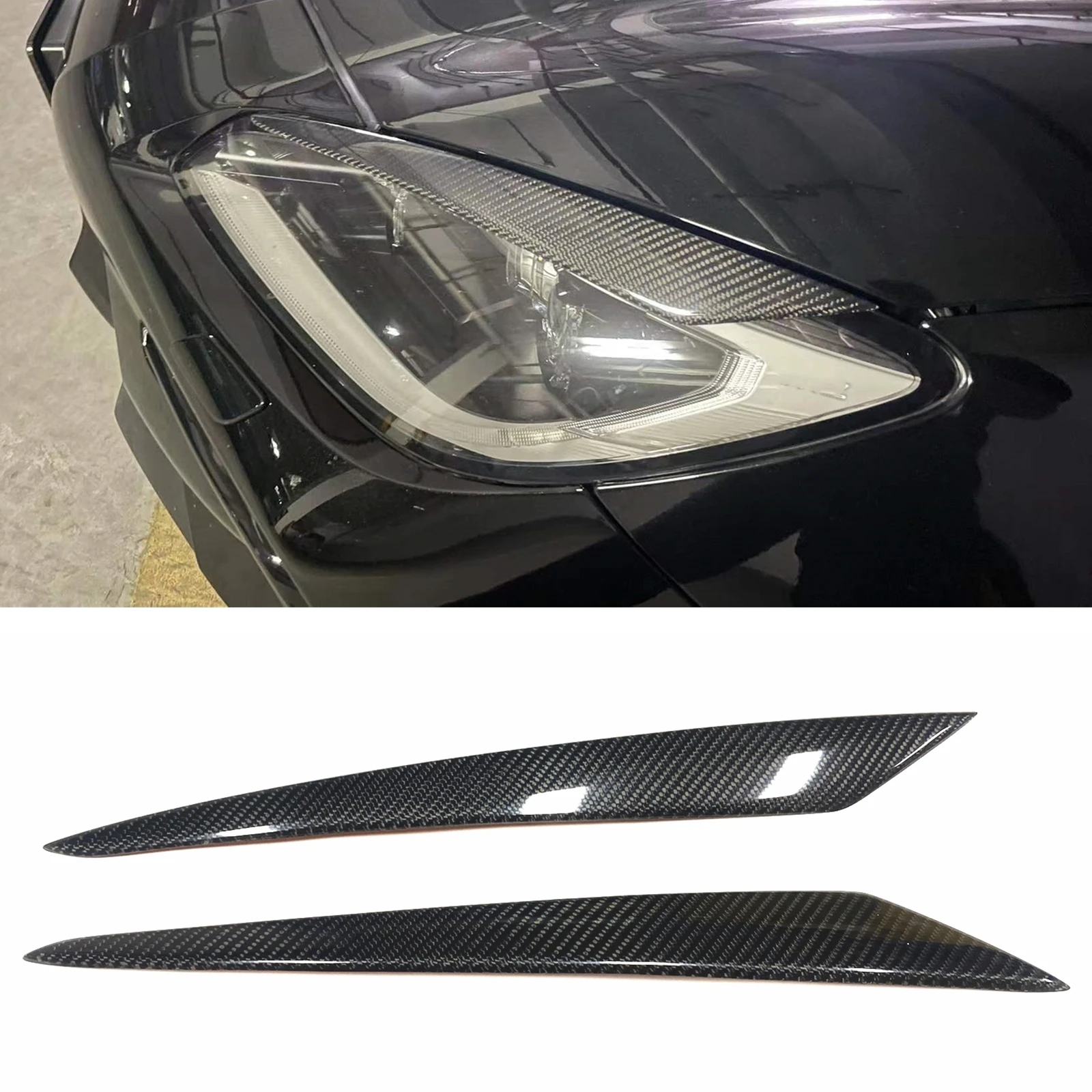 Front Light Lamp Cover Trim For Subaru BRZ Toyota GR 86 GR86 2022-24 Coupe 2-Door Carbon Fiber Headlight Eyebrow Headlamp Eyelid