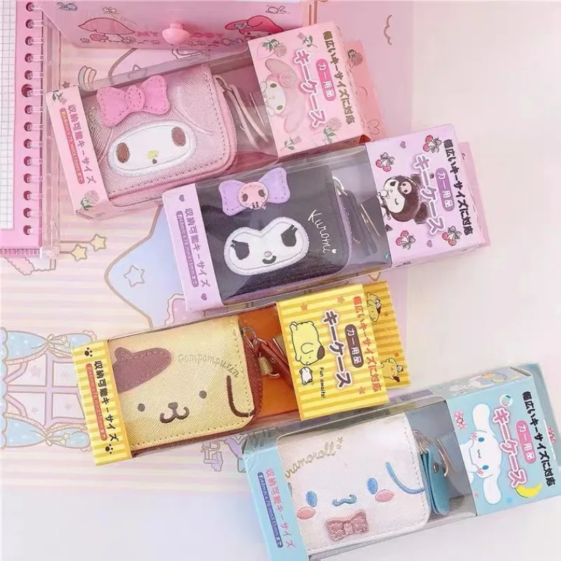 Nowe etui na klucze Sanrio Cartoon Kawaii Hello Kitty Cinnamoroll Melody Kuromi Coin Purse Cute Anime Storage Small Bag Gifts for Girls