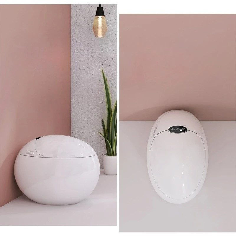Goose Egg-shaped Smart Toilet, White Color Wide Seat Ring, Foam Splash-proof Smart Toilet, Jinpaisheng Sanitary Ware Q32