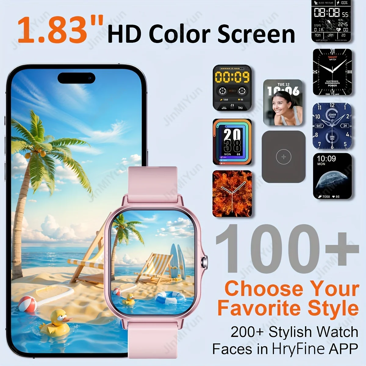 Stylish Fullscreen Touch Smartwatch Suita NotificationsCustomizable Watch FacesWith AnSmartphonesPerfect As A Holiday Gift