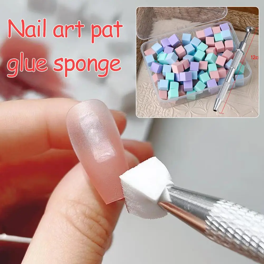 Spugne per nail art con scatola di immagazzinaggio Grabbing Pen Manicure Manicure Professionale Gradiente per unghie Effetto quadrato Strumento artistico Spugna S C4S7