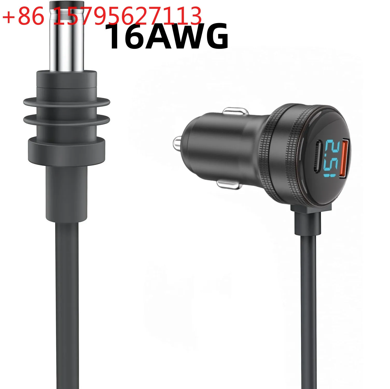 The fourth generation mi mini ni digital display three-purpose car charger car cigarette lighter charging source cable