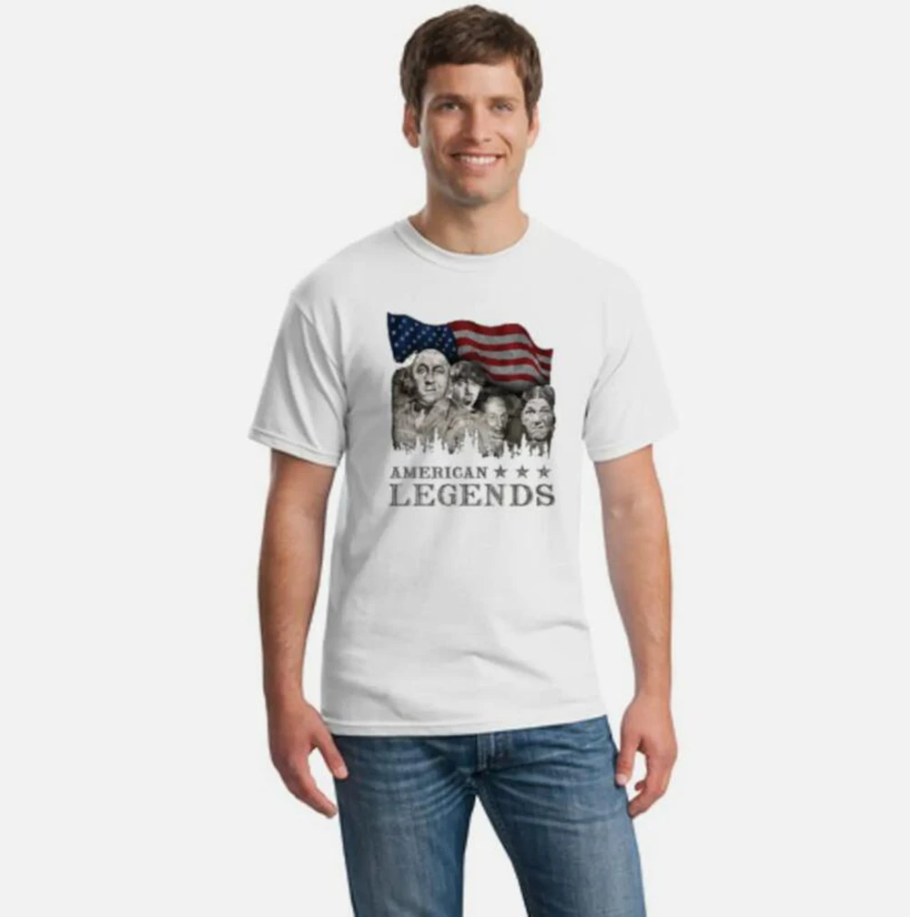 Three Stooges Funny American Legends Larry Curly Moe Knuckleheads Men's T-Shirt O-Neck Short Sleeves 100% Cotton 51007