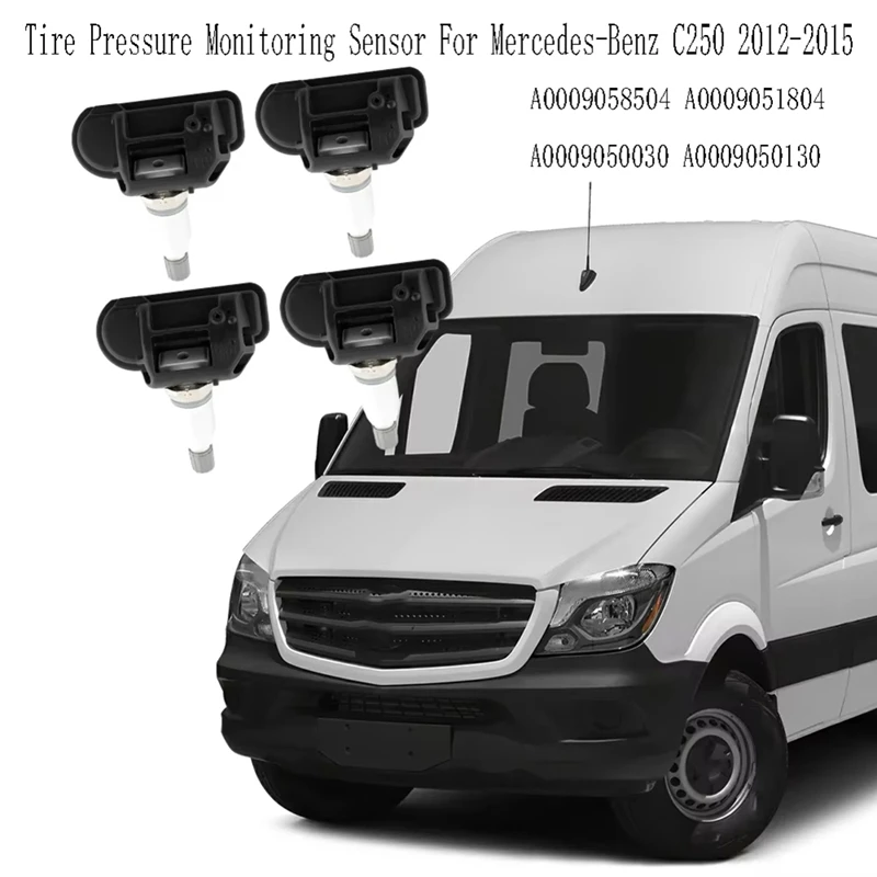 

4Pcs Tire Pressure Monitoring Sensor For Mercedes-Benz C250 2012-2015 A0009058504 A0009051804 A0009050030 A0009050130-X67A