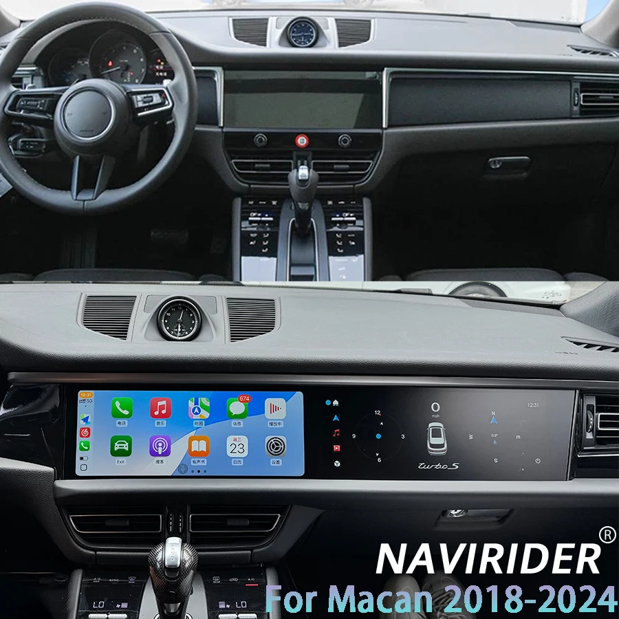 

12,3-дюймовый радиоприемник Pcm5.0 для Porsche Macan 2018-2024 Android Автомобильный GPS Мультимедийный видеоплеер Головное устройство Carplay 8G + 256 ГБ Двойной экран