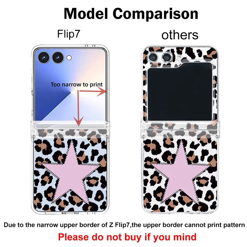 Leopard Star Print Phone Case For Samsung Galaxy Z Flip 8 7 FE 6 5 4 3 5G Hard PC Folding Cover For Samsung Z Flip8 Flip7 Flip6 view 6