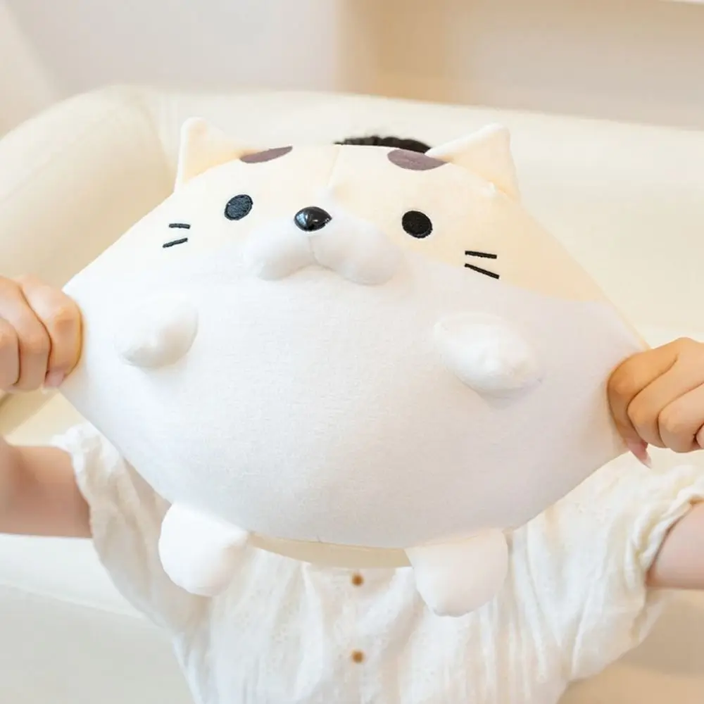 Cat Circular Kitten Ball Nap Pillow Cartoon Fluffy Kitten Ball Table Rest Pillow Cute Soft Kitten Ball Plush Pillow Library