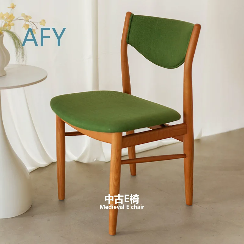 Vintage Dining Chair for Small Spaces Home Office Use Solid Wood Retro French Style Mid Century Modern Seat for E Chair