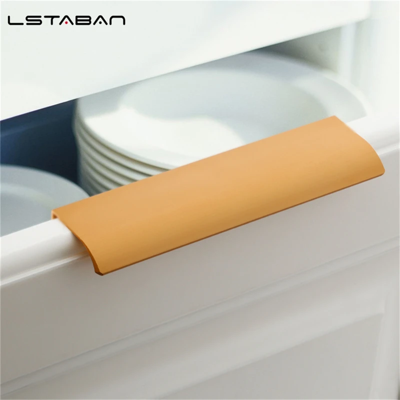 Gold Black Hidden Handles Long Kitchen Cabinet Pulls Drawer Pulls Aluminum Alloy Furniture Handles Cupboard Pulls Wardrobe Pulls
