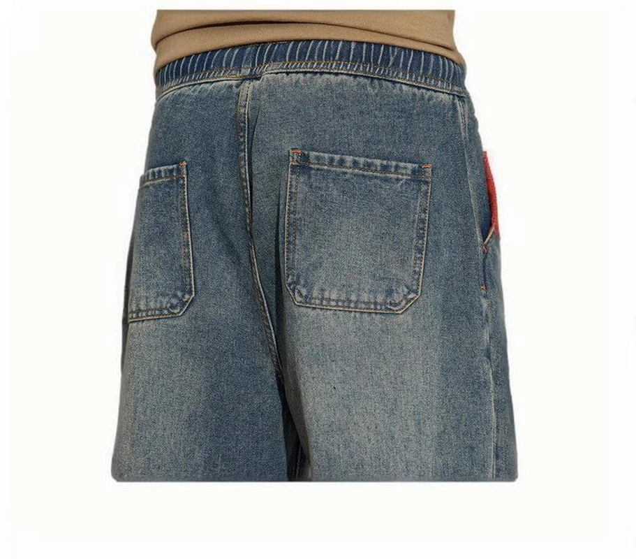 ZG New men's denim casual trousers spring and summer loose wide-leg versatile straight trousers trend