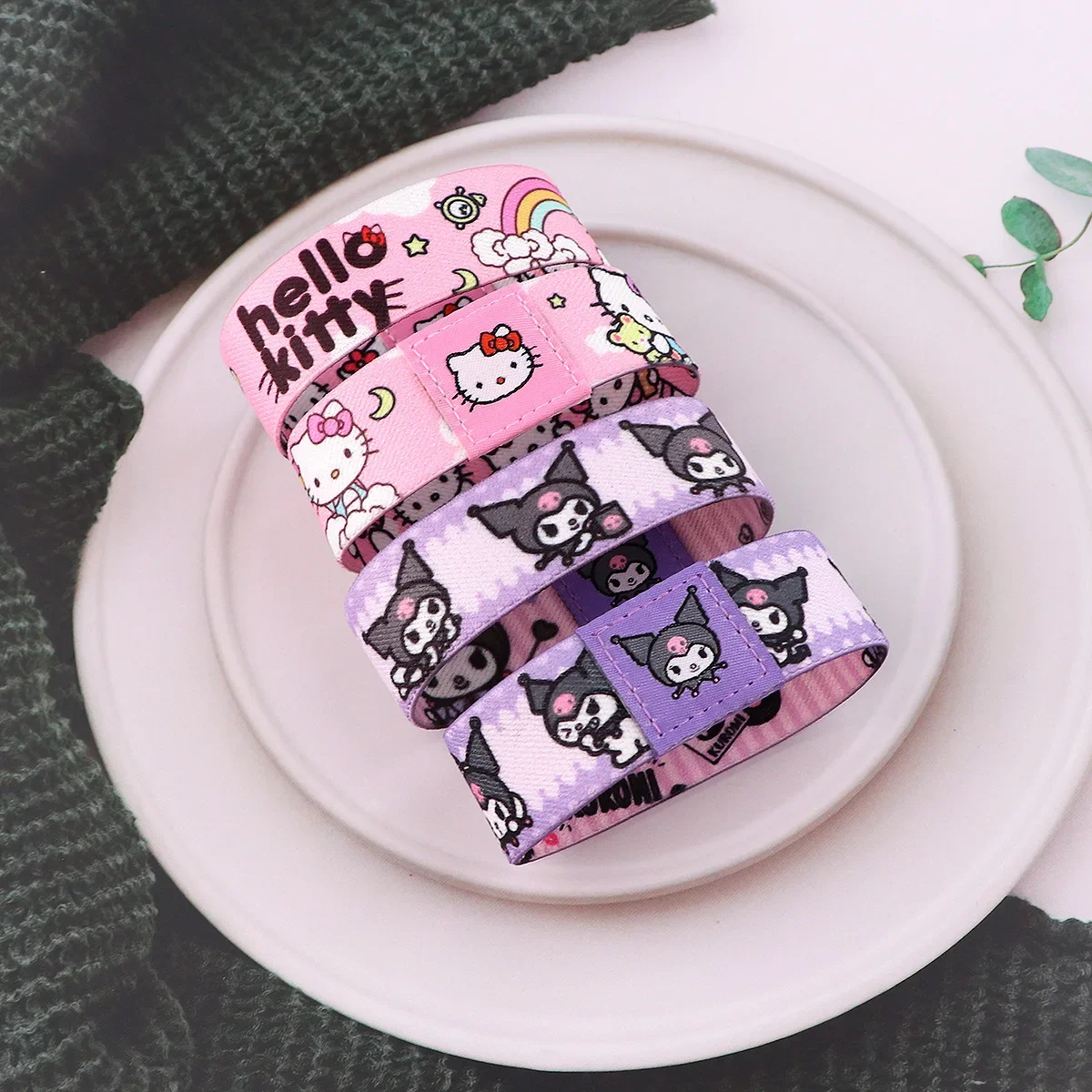 

Sanrio комикс Hello Kitty Kuromi эластичный браслет для спорта поглощение пота Фитнес против растяжения и запястья моющийся