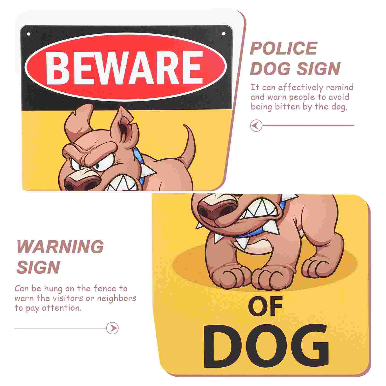 Emblems Warning Sign Beware of Dog Caution Board Garden Vintage Ornament for Yard Decorative