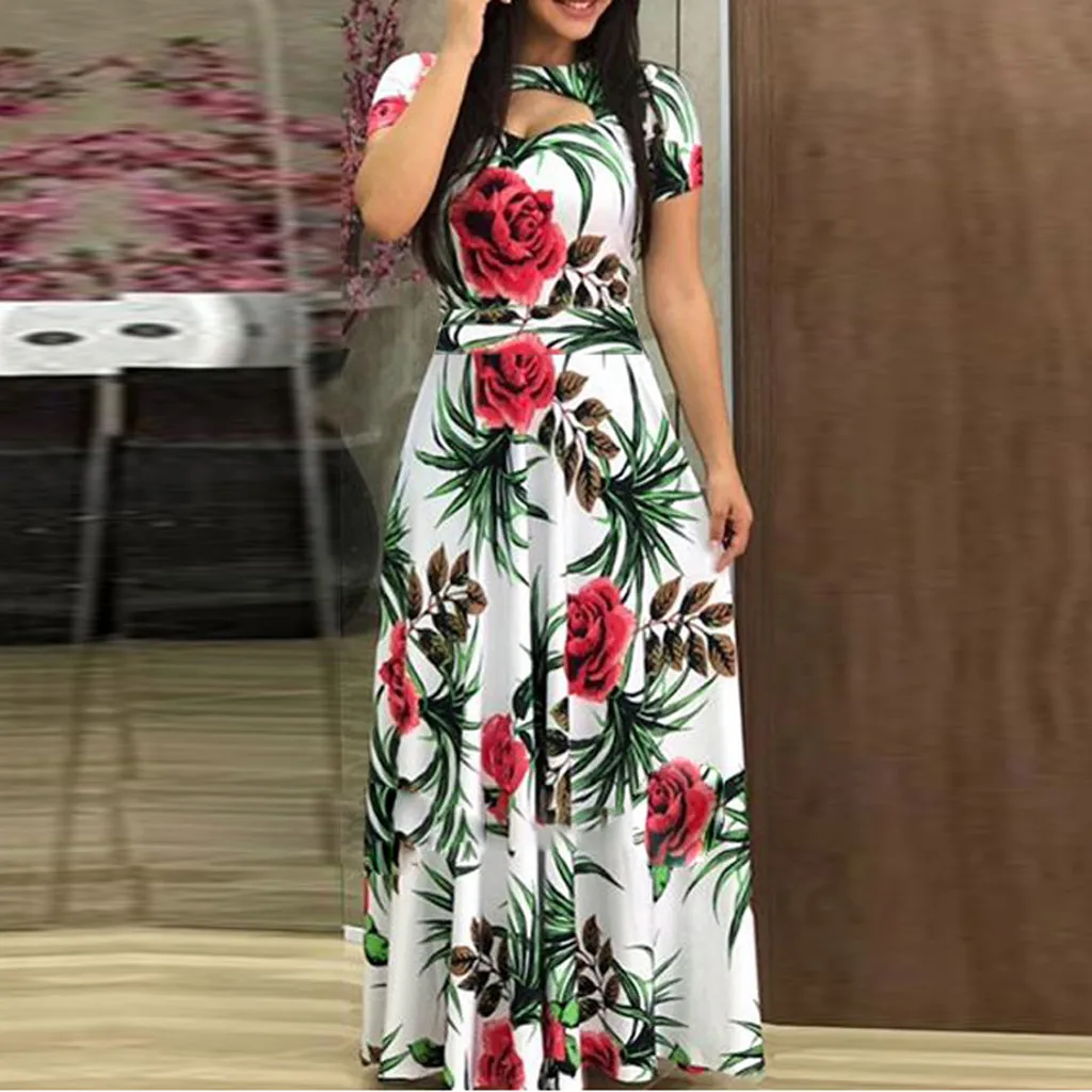 Long Dress Fashion Womens Floral Dress Summer Dresses for Womens Woman Dresses Casual plus Fall Dress Party Gowns for Women