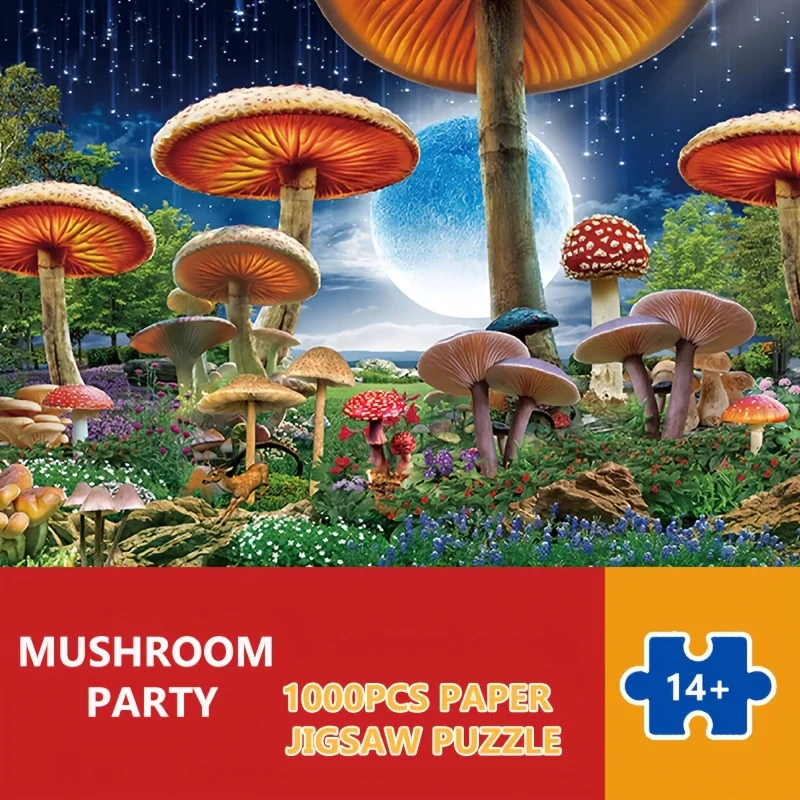 

1000-Piece Mushroom Jigsaw Puzzle for Adults & Families - 70x50cm Educational Puzzle with Sectional Design Premium Art